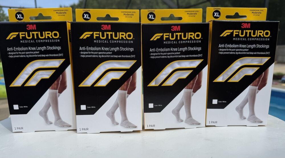 (4)Futuro Knee-Length Moderate Compression Stockings - 18-21 mmHg - XL